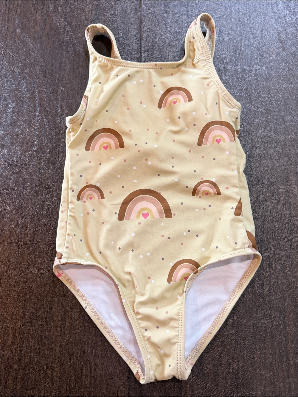 Seaesta Surf Cream Rainbow Girls One-Piece Swimsuit Sz 3-4